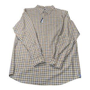 Cremieux - Men's - Plaid Button Up Shirt - Size 2XL - Tall - Gold Tan Navy-NWT